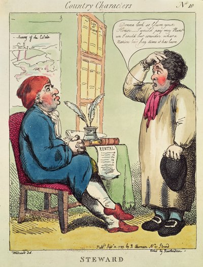 Mayordomo, de una serie titulada Personajes del campo, 1799 de Thomas Rowlandson